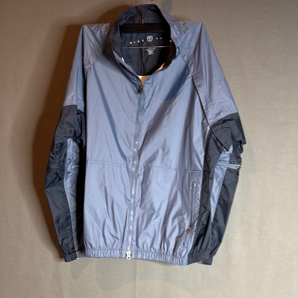 Nike Men's Gray and navy blue Jacket Large